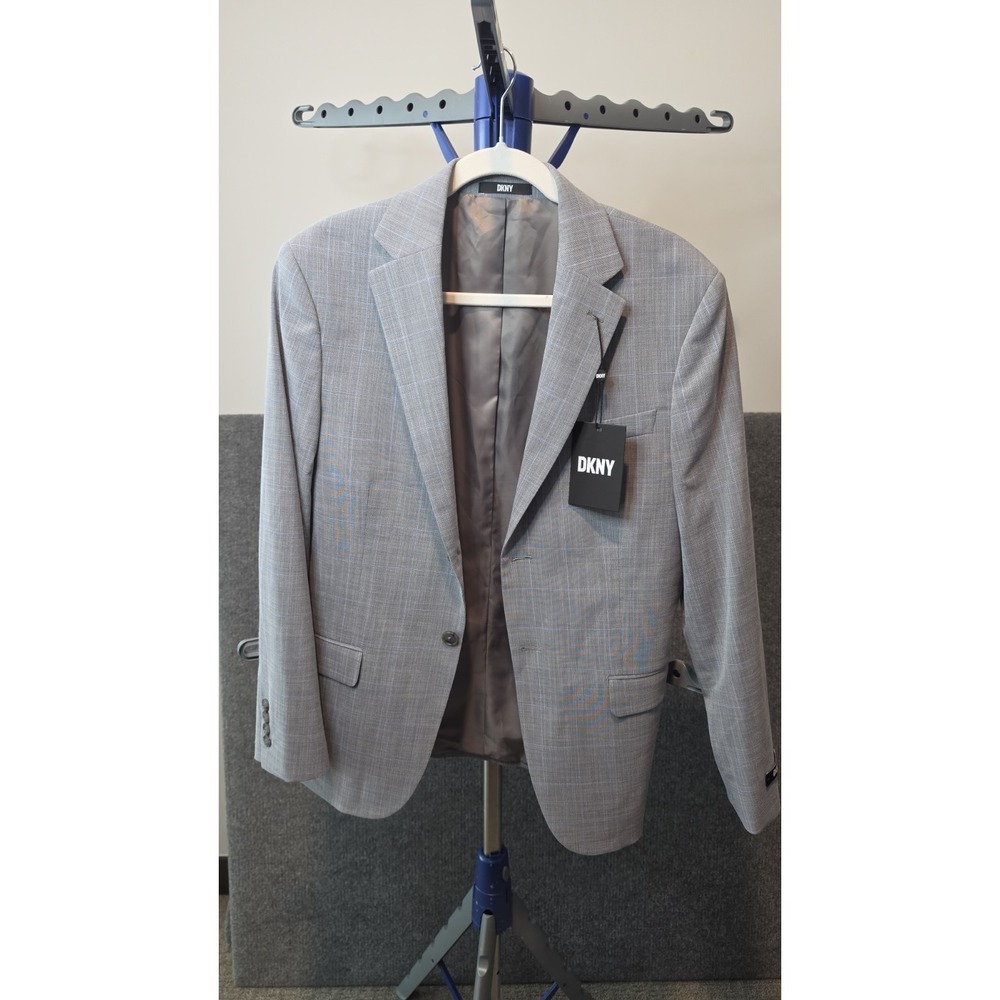 DKNY Mens 38S Gray Windowpane Sport Coat Blazer Suit Separate NWT